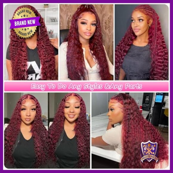 13x6 Lace Front Wig Human Hair Deep Wave 180 Density 30 Inch main image 4